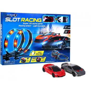 6-metrowy Tor wyścigowy dla dzieci 3-8 lat + Świetlne pętle 360 + 2 autka + Licznik okrążeń